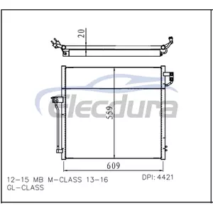 099 500 00 02 Mercedes-Benz Mb M-Class 2012-2015 A/C Condenser Assembly