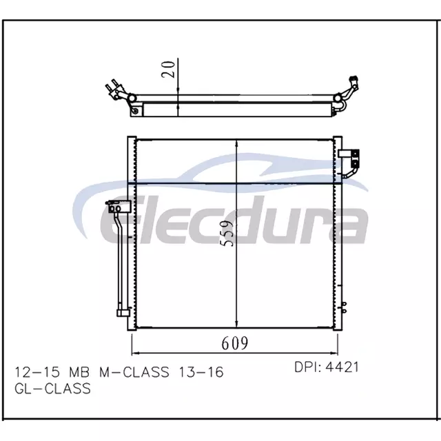 099 500 00 02 Mercedes-Benz Mb M-Class 2012-2015 A/C Condenser Assembly