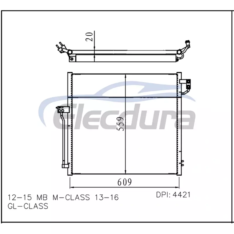 099 500 00 02 Mercedes-Benz Mb M-Class 2012-2015 A/Cคอนเดนเซอร์ชุด