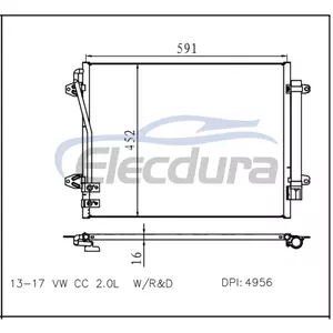 3C0820411E Volkswagen Cc 2013-2017 2.0L A/C Condenser