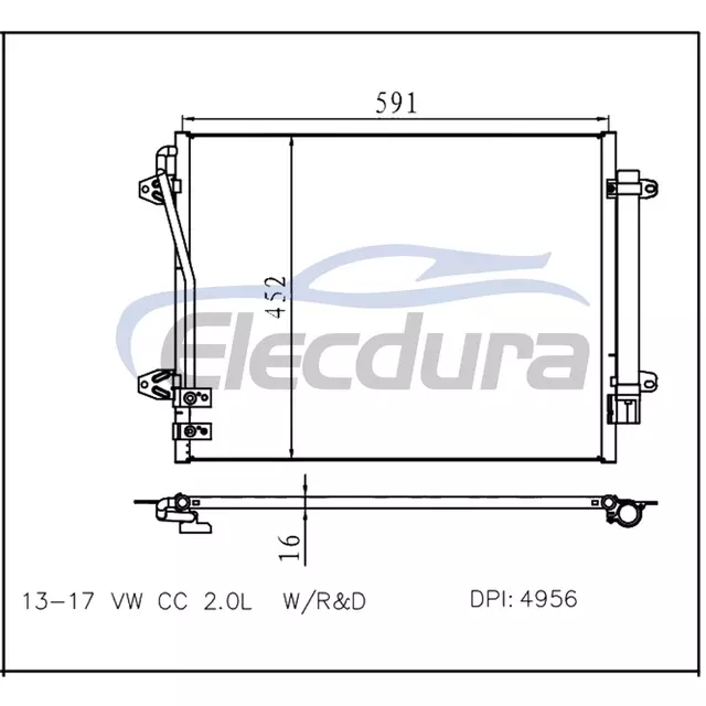 3C0820411E Volkswagen Cc 2013-2017 2.0LA/C Condensator