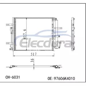97606K4010 Hyundai Kona Electric 2019-2023 Electric A/C Condenser 16mm Core