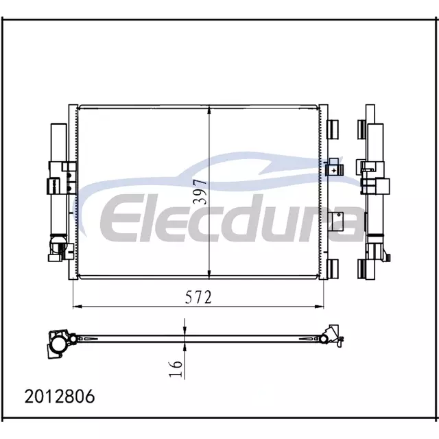 2012806 Ford C-Max II 2015-2019 A/C Condenser 16mm Core