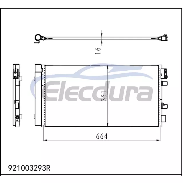 921003293R Renault Fluence L3_ 2010-2014 A/C Condenser