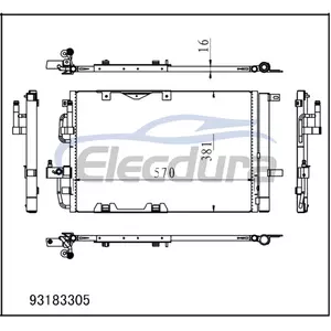 93183305 Opel Astra 2002-2011 A/C Condenser 16mm Core
