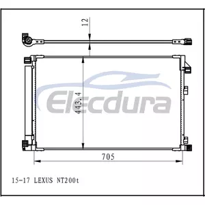 8846078010 Lexus Lex Nx200t 2015-2019 A/C Condenser 12mm Core