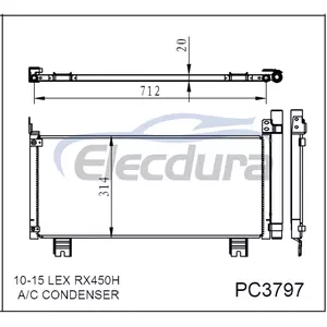 8846048150 Lexus Lex Rx450h 2010-2015 A/C Condenser