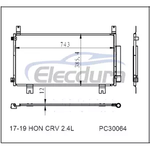 80100TLAA11 Honda Cr-V 2017-2019 2.4L A/C Condenser 12mm Core