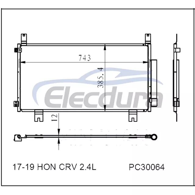 80100TLAA11 Honda Cr-V 2017-2019 2.4LA/C kondensator 12 mm kerne