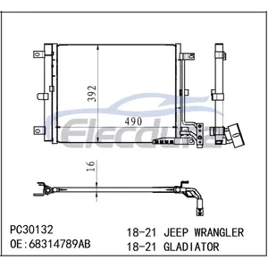 68314789AB Jeep Gladiator 2020-2023 A/C Condenser