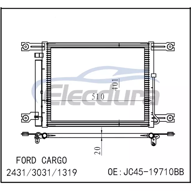 JC45-19710BB Ford Cargo 2431 2018+ A/C Condenser