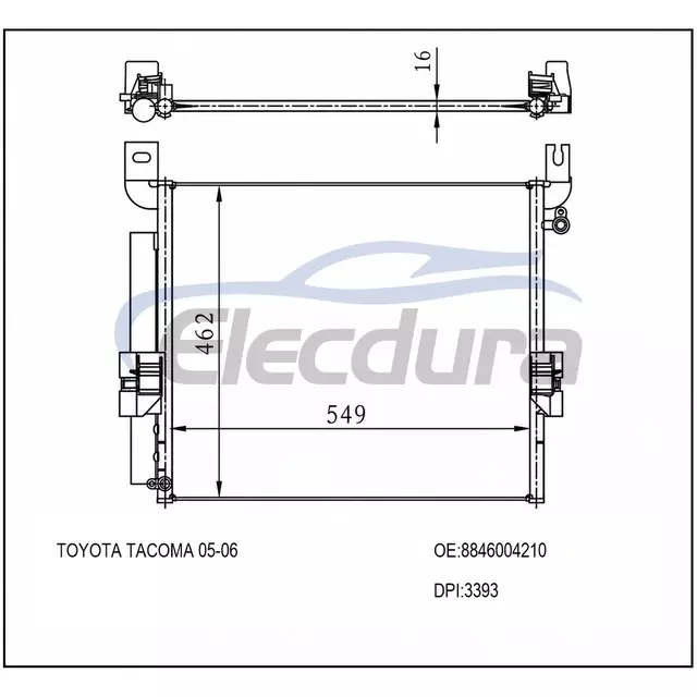 8846004211 Toyota Tacoma 2013-2015 Klima Kondenser Komplesi