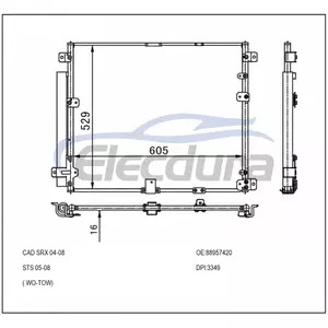88957420 Cadillac SRX 2004-2011 Klima Kondansat&ouml;r&uuml;