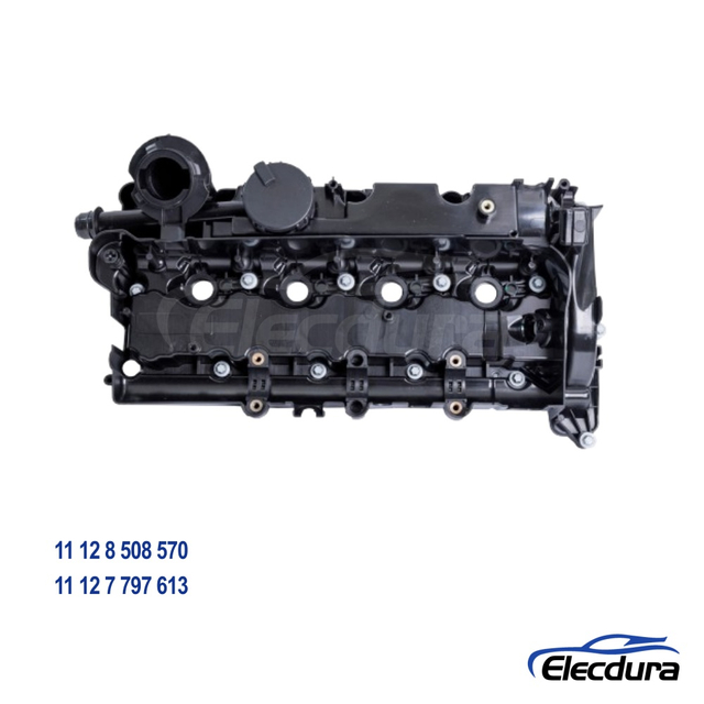 BMW engine valve cover 11128508570 for 5 / 3 / 1 / X Series E60 E61 E83 E90 E91 E92 E93 E84 engines, OEM replacement 