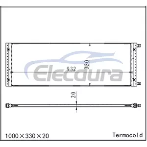 Universal A/C Condenser 1000 &times; 330 &times; 20 mm
