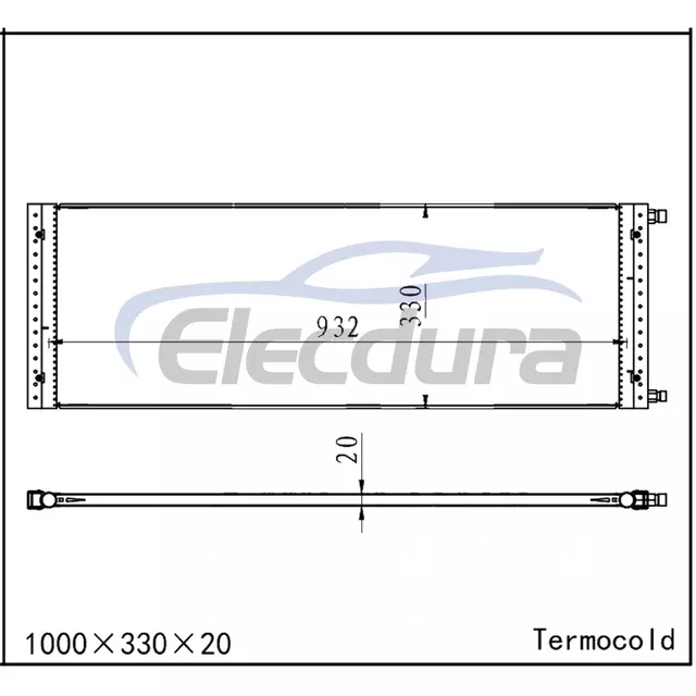 Universal A/C Condenser 1000 &times; 330 &times; 20 mm