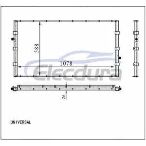 Universal A/C Condenser 1078 &times; 592 &times; 26 mm