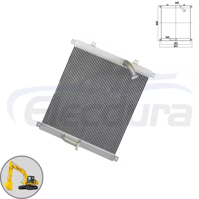 Pendingin Oli Hidraulik 206-03-51121 847x920mm pemasok grosir untuk Komatsu PC200-5 PC220-5 pesanan massal penggantian aftermarket
