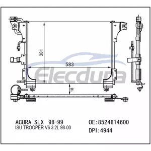 8524814600 Acura SLX 1998-1999 คอนเดนเซอร์เครื่องปรับอากาศ