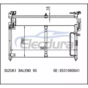 9531060G41 Suzuki Baleno 1995+ Condensator A/C