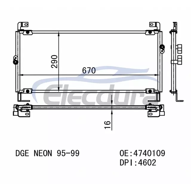 4740109 Dodge Neon 1995-1999 A/C Condenser