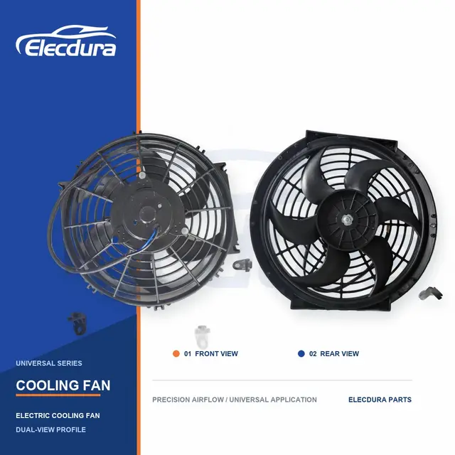 Kipas Pendingin Radiator Universal 10 Inci Pisau Melengkung 160W Grosir