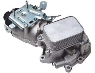 Transmission housing and oil cooler assembly