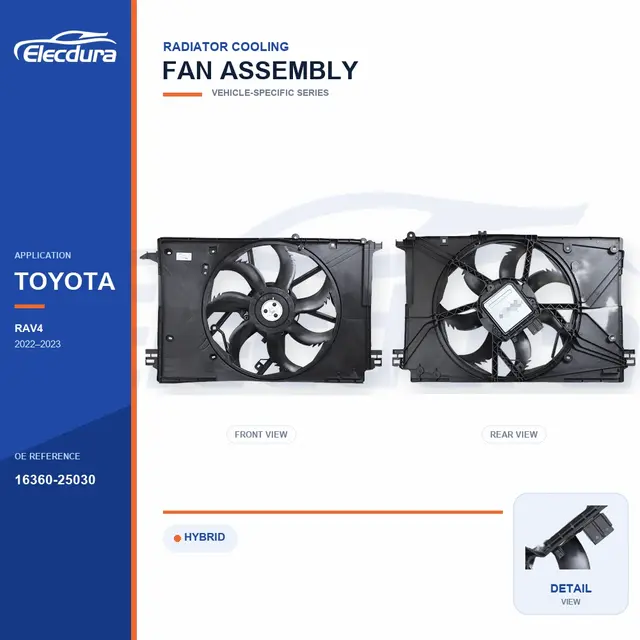 Radiator Cooling Fan Assembly for Toyota RAV4 Prime 16360-25030 Bulk Supply