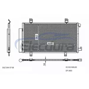 9531080J00 Suzuki Sx4 2007-2008 Condensator A/C 16mm Miez