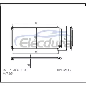 80110TZ3A01 Acura TLX 2015-2020 คอนเดนเซอร์เครื่องปรับอากาศพร้อมตัวรับ/เครื่องทำให้แห้ง