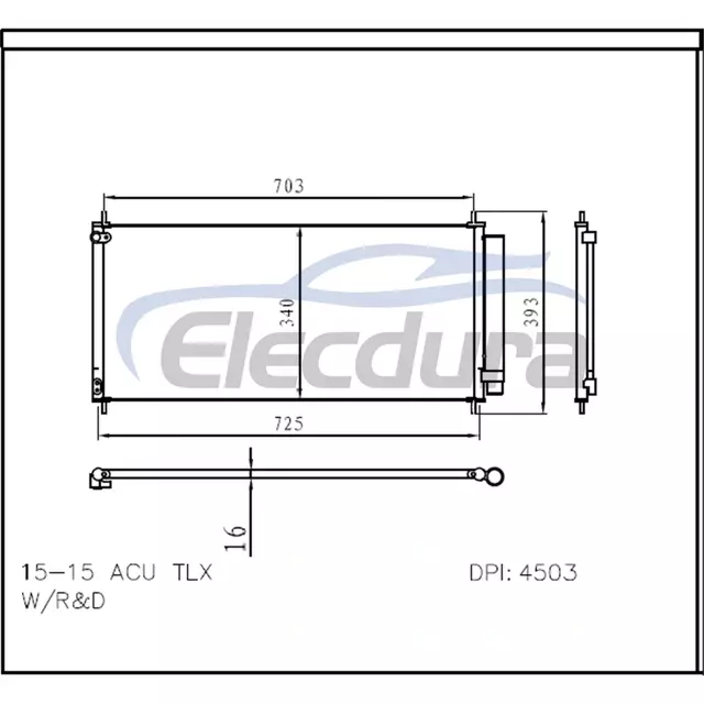 80110TZ3A01 Acura TLX 2015-2020 Συμπυκνωτής A/C με δέκτη/στεγνωτήριο
