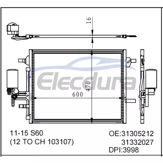 31305212 Volvo S60 2011-2015 A/C Condenser