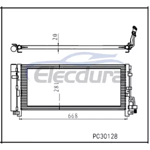 97606J5150 Kia Stinger 2018-2023 Ansamblu condensator A/C miez de 20 mm