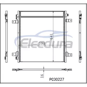 92110-6JR0A إنفينيتي QX80 2020-2022 مجموعة مكثف مكيف الهواء 16 مم كور