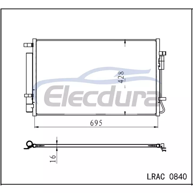 97606N9610 Kia Sportage V NQ5 2021+ A/C kondensatorsamling 16 mm kerne
