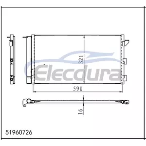 51960726 Fiat Panda 2007-2012 A/C Condenser