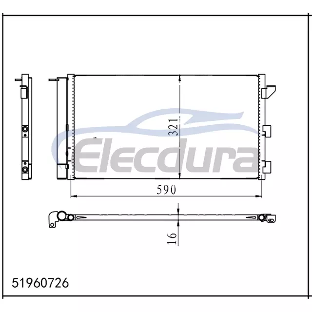 51960726 Fiat Panda 2007-2012 A/C Condenser