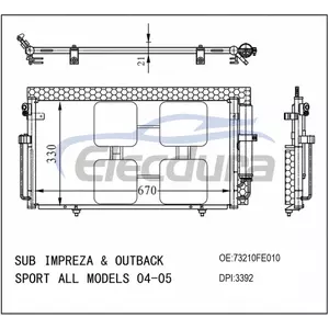 73210FE010 Subaru Impreza 2004-2007 A/C Condenser