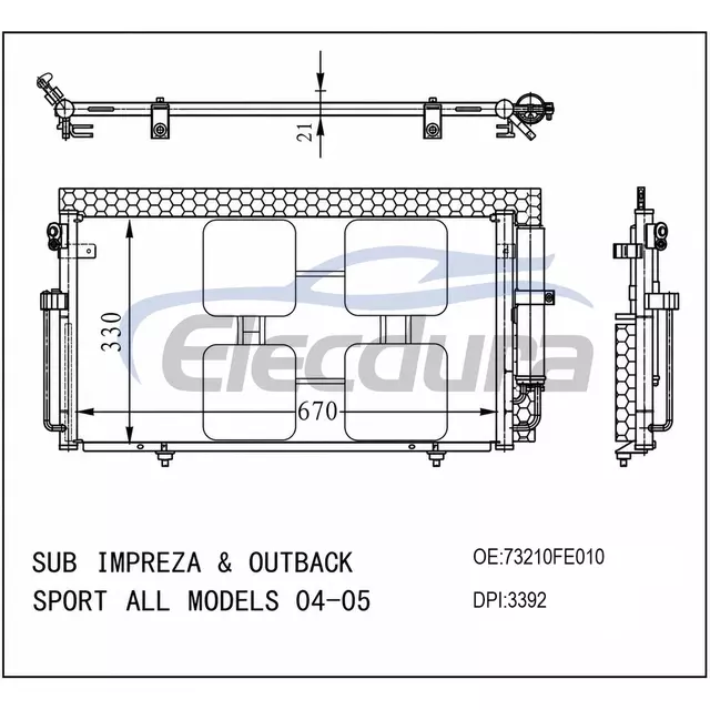 73210FE010 Subaru Impreza 2004-2007 A/C Condenser