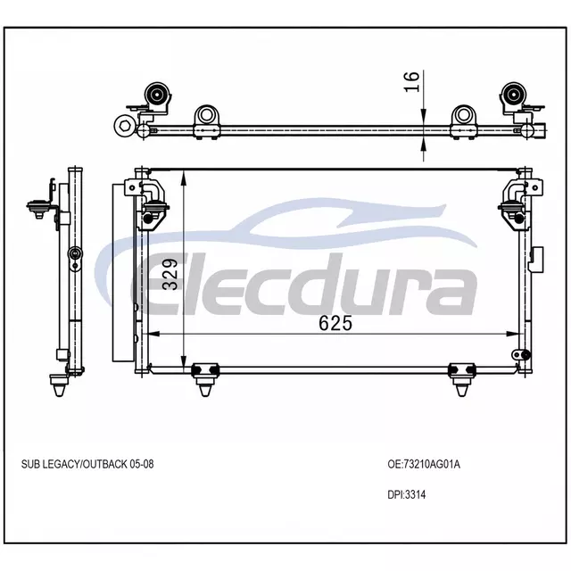 73210AG01A Subaru Legacy 2005-2008 A/C Condenser