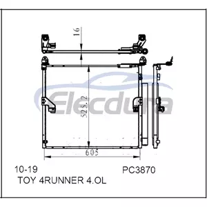 8846060430 Toyota Toy 4runner 4 Ol 2010-2019 A/C Condenser Assembly 16mm Core