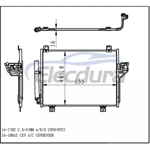 TK4861480 Mazda Cx9 2016-2018 A/C Condenser 16mm Core