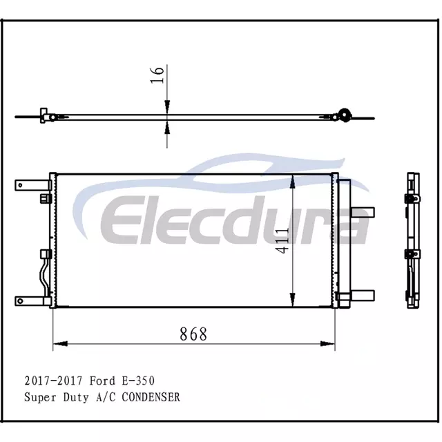 HC3Z19712A Ford E-350 Super Duty 2017+ A/C Condenser Assembly