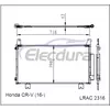 80110T0AA01 Honda Cr-V 2012-2015 kl&iacute;makondenz&aacute;tor vevővel/sz&aacute;r&iacute;t&oacute;val, 12 mm-es mag