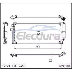 921005NA0A إنفينيتي QX50 2019-2021 مكيف هواء مكثف مع جهاز استقبال/مجفف