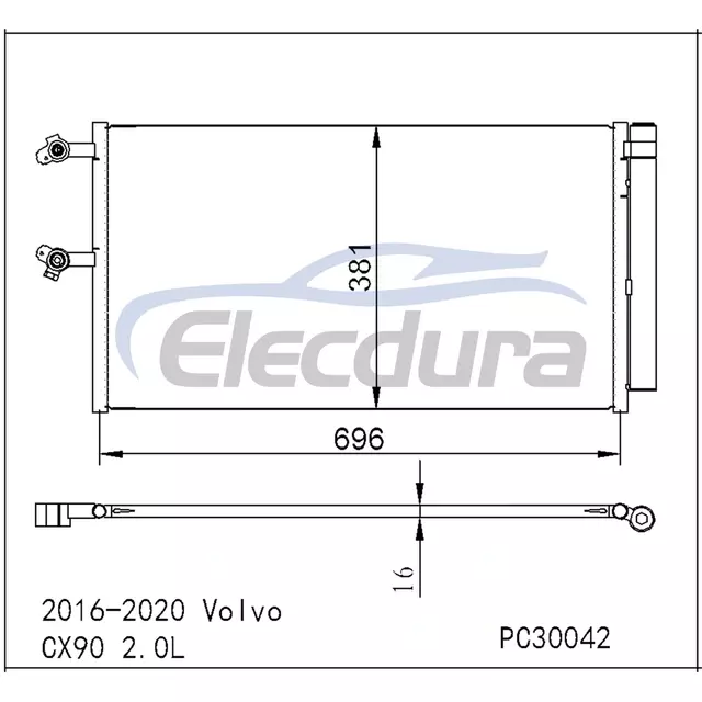 31686413 Volvo Xc90 2016+ 2.0L A/C Condenser