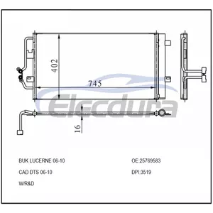 25769583 Buick Lucerne 2006-2011 Aluminum A/C Condenser