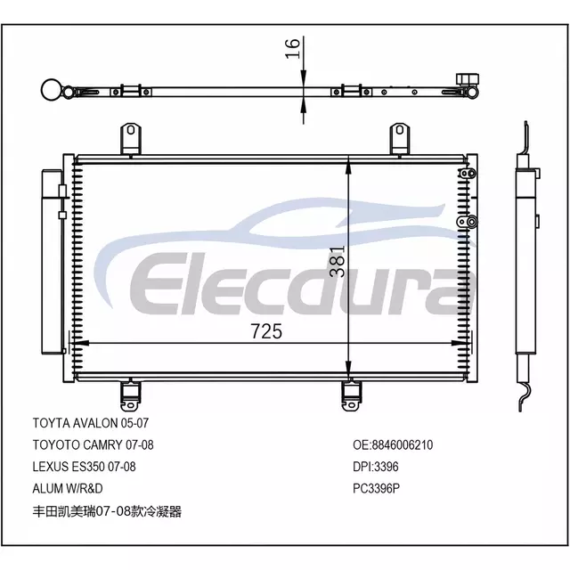 8846006210 Lexus Es350 2007-2012 kl&iacute;ma kondenz&aacute;tor