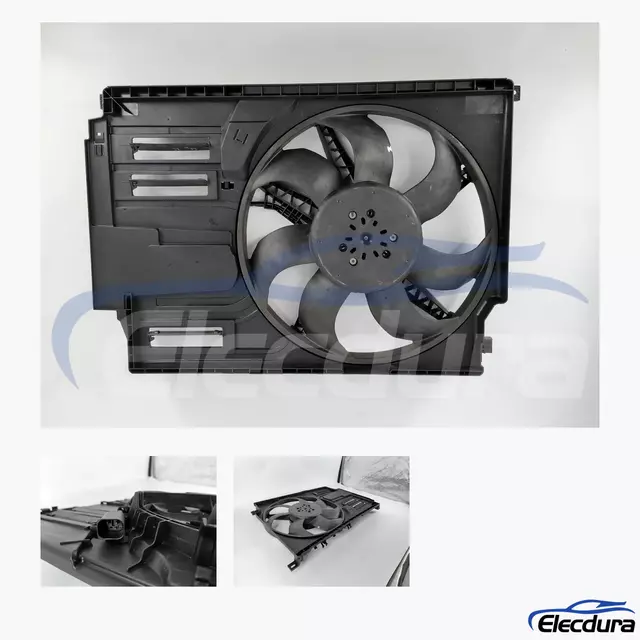 17427646410 BMW Radiator Cooling Fan with Housing aftermarket wholesale replacement