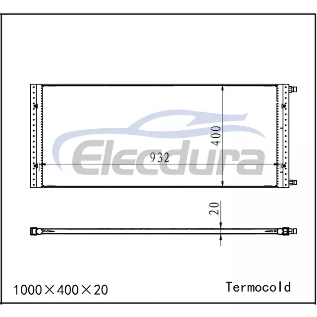 Universal A/C Condenser 1000 &times; 400 &times; 20 mm